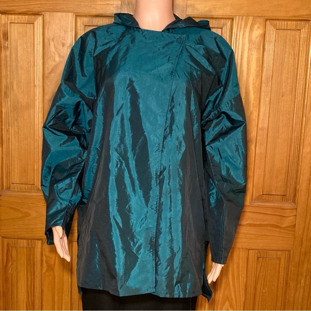 NWOT Totes Vintage 80s Poncho Unlined Rainwear Waterproof Hooded Green Size OS